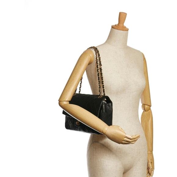 CHANEL CC Timless MATELASSE 34 Single Flap Double Chain Shoulder Bag Lambskin - Picture 15 of 16